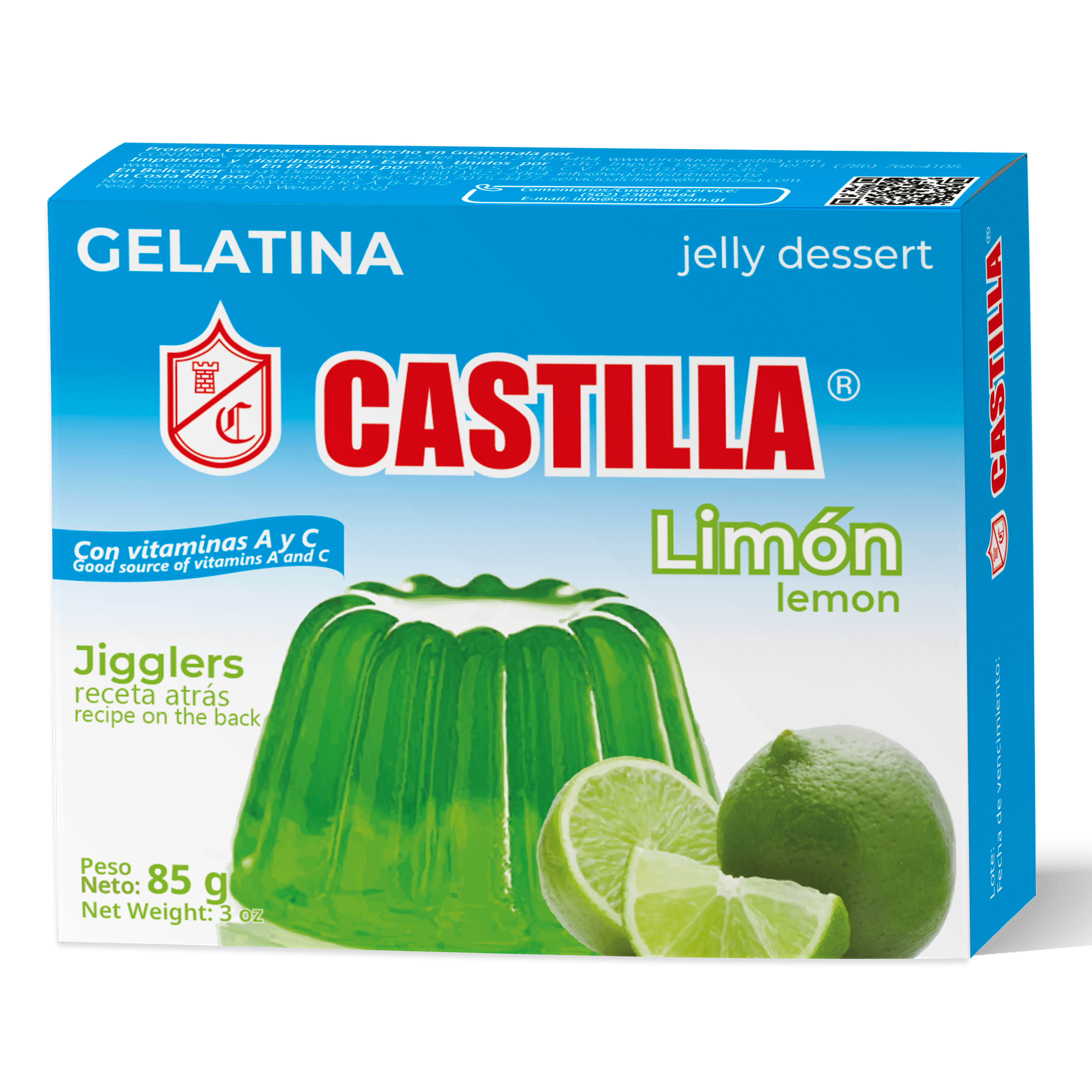 Gelatina Castilla Regular Limón 85g